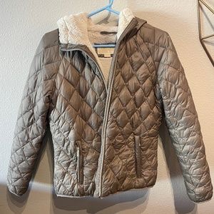 Michael Kors puffer jacket with faux shearling lining (size small)